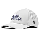 Branded Bills Officially Licensed x Mississippi Old Miss Rebels White Curved Performance Ole Miss Navy Script PVC