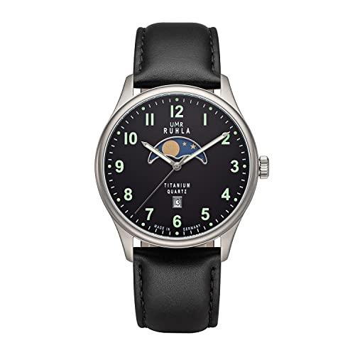 UMR RUHLA Classic 20911, Armbanduhr, Herren, Quarz, Mondphase, Lederband, 5 bar