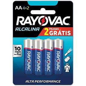 Caixa com 24 Cartelas AA Pequena Alcalina c/ 6un - Rayovac (total de 144 pilhas AA)