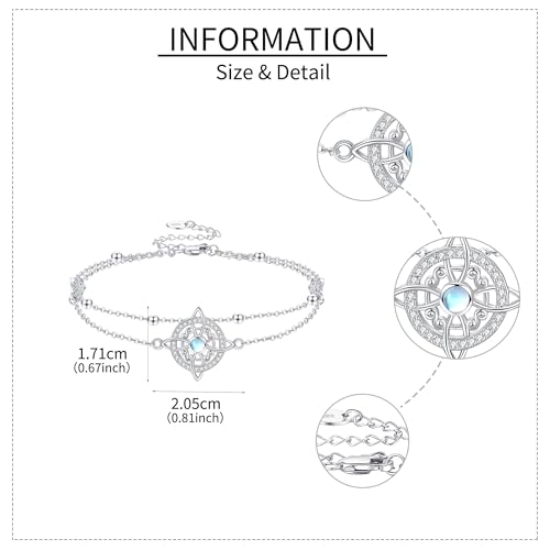 Witches Knot Bracelet S925 Sterling Silver Witches Knot Celtic Moonstone Bracelet Nudo De Bruja Plata 925 Original Witchy Irish Jewelry for Women4