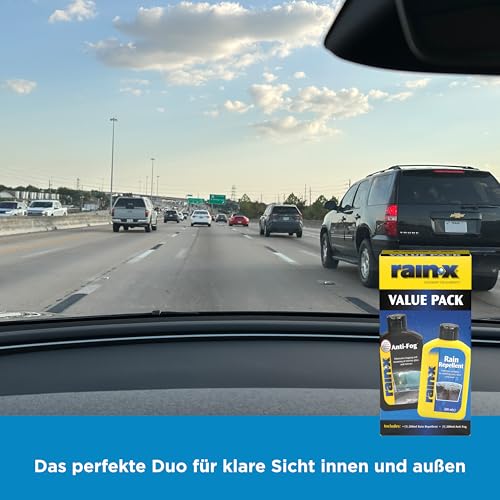 Rain-X Sparpackung Regen-Abweiser und Anti-Beschlag – Klare Sicht Innen und Außen für jede Wetterlage – 2x 200 ml