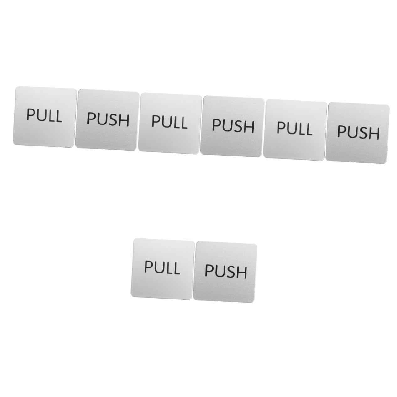 Uonlytech 4 Sätze Hausschild Tür handhaben drücken Schieber Push-and-Pull-Identifikationsschild Shop-Push-Schilder Schild speichern Push-Pull-Zeichen Identifikationszeichen Acryl Silber