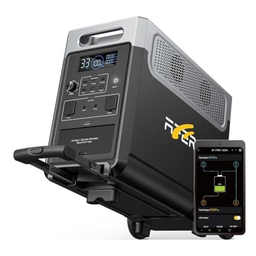 AFERIY Generateur Electrique Portable 3600W, 3840Wh Batterie de Secours LiFePO4, Avec APP, Charge Rapide 2H, Prise UE 220-240V, UPS, Générateur Sola