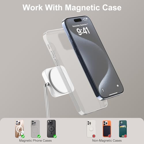 Station de charge sans fil 3 en 1 blanc pliable pour iPhone 16 et Apple Watch - 6