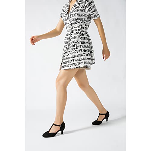 Fereshte Women's Retro Mary Jane Shoes T Strap Kitten Heels Cut Out Dress Pumps Suede Black 41 - Us 9 #TOP2