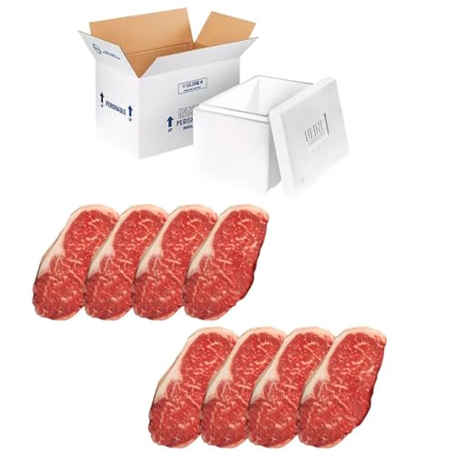 Grass Fed NY Strip Steaks, 8x16oz, Organic, No Hormones