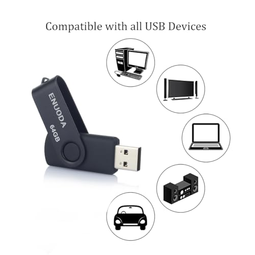 Image of 64GB Flash Drive ENUODA 4 Pack Thumb Drives 64GB USB 2.0 Memory Stick Jump Drive Pen Drive for Storage and Backup (Black Purple Blue Red)