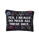 Sudaporn Yes I Really Do Need All These Dice Bag Makeup Pouch Dnd Player Birthday Good Luck Gifts DM Gifts for Women DND Lover Travel Toiletry Bag Canvas Cosmetic Pouch Make Up Organizer Storage Bags