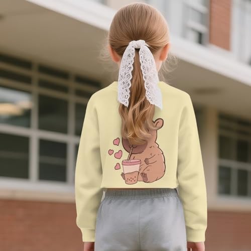 Girls Kids Sweatshirts Hoodies Crew Neck Pullover Long Sleeves Casual Fall Winter Clothes Outfits for 5-14 Teens2
