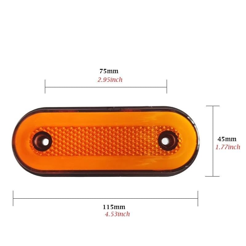 10 Pz/5 Pz 12 V 24 V Indicatore Laterale Luce Riflettore Luci Di Ingombro Per DAF Per Camion Rimorchio Freccia Laterale(10 Pieces,Red)