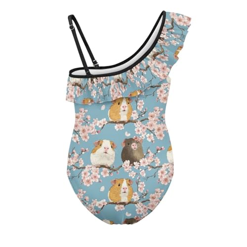 Girls One-Piece Swimwear 3-14 Y 1-Shoulder Ruffle Swimsuits Kids Soft Adjustable Strap Bathing Suit Swimsuits2