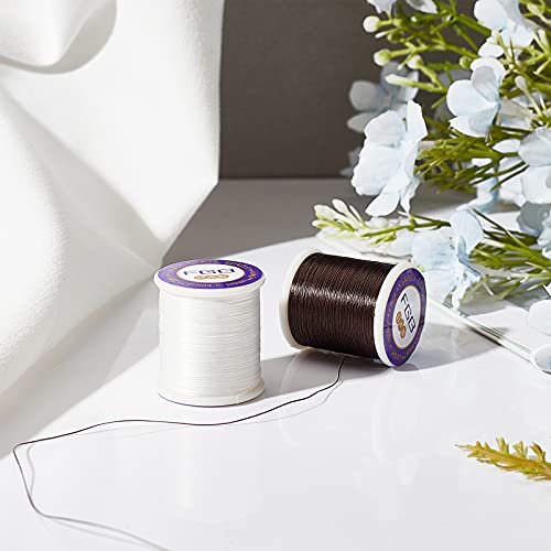 Ph Pandahall 0.1Mm Nylon Seed Bead Thread 100 Yards Brown White Bracelet Cord Beading Thread Invisible Sewing Thread Nylon Braided Thread String For Leather Stitching Beading Jewelry Bracelets Making #TOP4