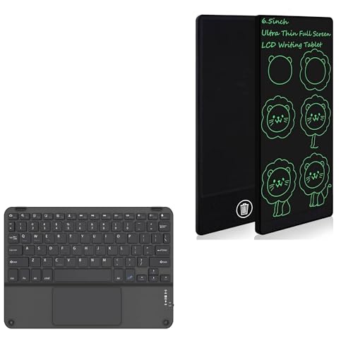 BoxWave Keyboard Compatible with Amoretti Sonnet Mini LCD Writing Tablet (6.5 in) - SlimKeys Bluetooth Keyboard with Trackpad, Portable Slim TouchPad - Jet Black