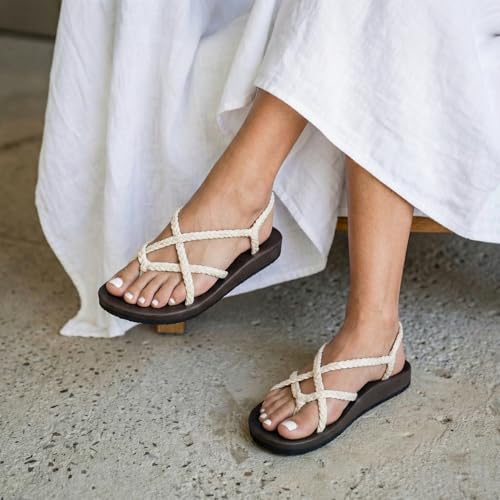 Image of Plaka Lagoon Arch Support Sandals for Women - Comfort Collection, Strappy Braided & Water-Resistant Design - Ideal for Walking, Beach & Summer Use - High-Quality Patented Sole