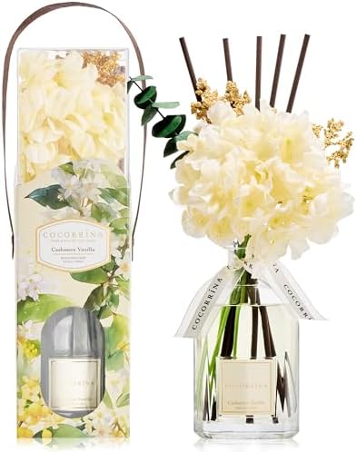COCORRÍNA Reed Diffuser - Cashmere Vanilla 8.5 Fl.oz Flower Reed ...