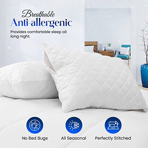 Sunshine Comforts Pillow Cases 4 pack, Waterproof Microfiber Quilted Pillow Cases/Pillow Protectors - Image 4