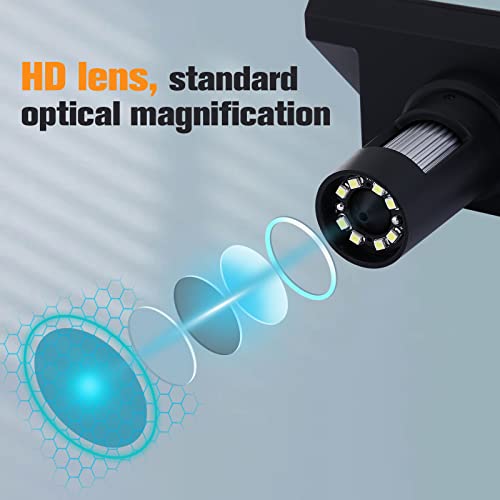 Poothoh 4.3-Inch Lcd Digital Microscope, 50X-1000X Magnification, Camera Handheld Microscope With 8 Leds, For Pcb/Coin Observation Soldering, Windows Compatible #TOP2