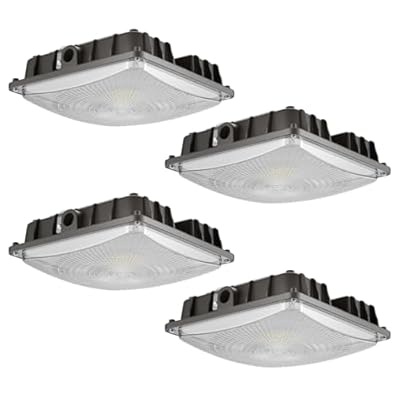 JC-LGL LED Canopy Lights, 40W, 5600LM, 5000K, 0-10V Dimmable, 120-277VAC, IP65 Waterproof, UL Listed, Commercial LED Canopy Lights Outdoor for Gas Station, Carport, Parking Garage, Warehouse, 4 Pack