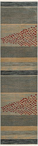 Rugs.com Kashkuli Gabbeh Collection Rug – 2' 7 x 10' Runner Blue Medium Rug Perfect for Hallways, Entryways