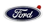 Mini Ford Blue Oval Novelty Logo Chrome Plated Plastic Emblem.