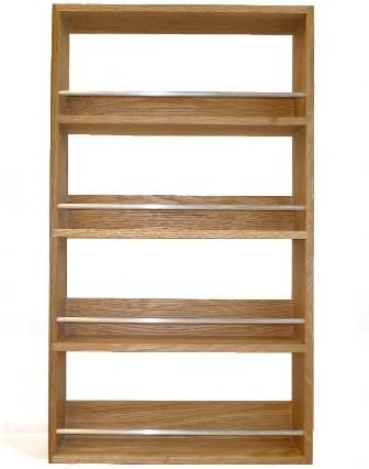 Solid Oak Spice Rack Four Tier Up to 28 Jar Capacity - Display Herbs, Spices, Nail Varnish, Collectibles, etc
