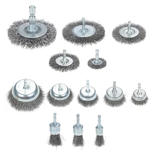 Wire Brush Set Efficient Rust Removal Kit 13 Pcs for Home and Industrial Use