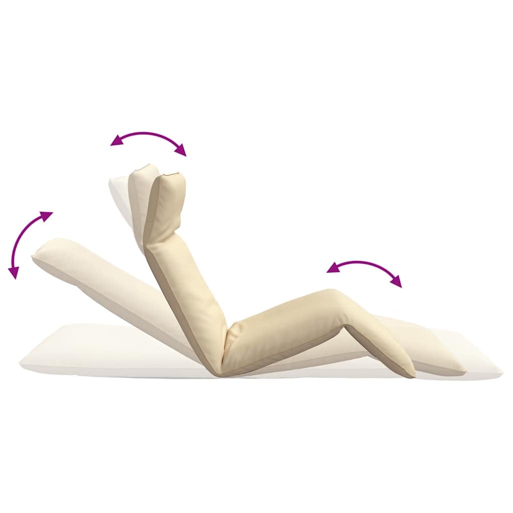 vidaXL Sonnenliege Klappbar Beige 175x54x8,5 cm Oxford-Gewebe, Sonnenbett, Liege, Bodenstuhl, Liegestuhl, Chaiselongue, Bodensessel, Relaxsessel