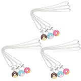 MAJORMENCH Collares Decorativos de Donuts Realistas 9 Piezas 3 Juegos, Collar de Amistad Delicado para Niñas, Accesorio Portátil para Cumpleaños, Uso Diario y Regalos de Mejores Amigas
