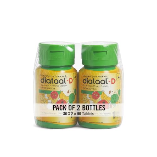 Image of Diataal-D Vitamin D3 400IU | Multivitamin for Men & Women with Vitamin D3, ALA, B6, B12, B3, B9, Magnesium, Zinc and Copper | Energy, Immunity, Performance & Heart Health | 30 Capsules |Pack of 2 |