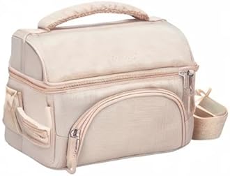 Bentgo® Deluxe Lunch Bag - Durable and Insulated Lunch Tote with Zippered Outer Pocket, Internal Mesh Pocket, Padded & Adjustable Straps, & 2-Way Zippers - Fits Most Bentgo Lunch Boxes (Sand)