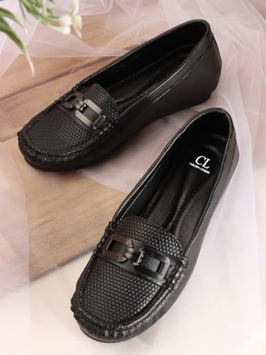 Image of Carlton London Women Comfortable and Stylish Flat Square Toe Slip On Fashion Loafer Shoes for Daily,Office, Casual and Formal Use