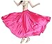 Indian Trendy Women's Satin Full Circle Swing Halloween Belly Dance Tribal Skirt - Deep Pink