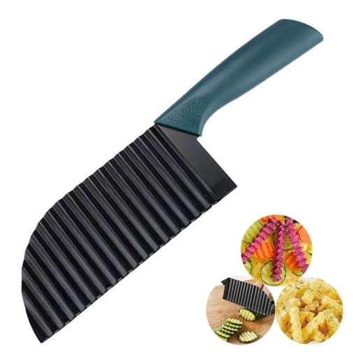 ZMREN Cortador de Arrugas Cortador de Patatas Ondulado de 304 Acero Inoxidable, Cuchillo Arrugado, Cortador Ondulado Verduras, para Patatas, Zanahorias,Fruta, Verdura