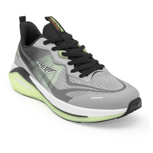 Image of Red Tape Men's Sneakers Grey Green Mesh Round Toe Lace-Up All-Day Comfort