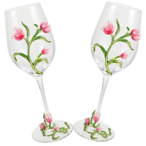 Gatuida 2piezas Vasos De Vino De Diseño De Tulipán De Copas Elegantes Para Bodas Fiestas y Decoración De Eventos