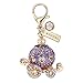 MC115 New Crystal Purple Princess Pumpkin Carriage Lobster Clasp Charm Pendant with Pouch Bag (1 Piece)
