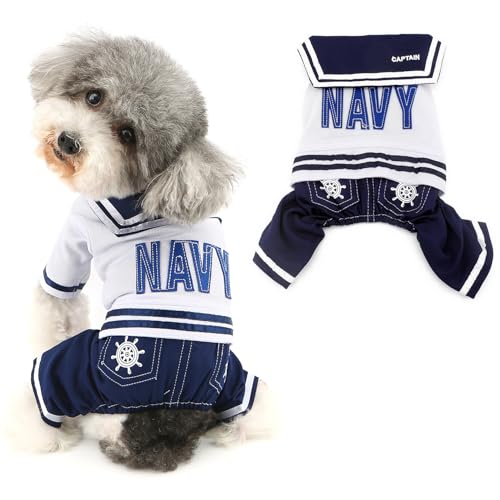 Ranphy Small Dog Cat Outfits Stripes Sweatshirt Pet Costume Dog Four Legged Jumpsuit M