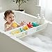KidCo Bath Toy Organizer Storage Basket, 3 Compartment Horizontal Large Openings Bath Toy Organizer for Tub, Large Capacity Bath Toy Organizer with Large Openings, White