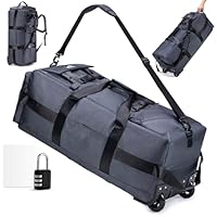SUCIKORIO Sac de Voyage à roulettes 85L 3 in 1 Sac à Dos Voyage XL 78x33x32cm avec Cadenas à Combinaison à 3 Digit Imperméable Oxford Bagage a Main Cabine Avion Grande Taille Valise de Cabine