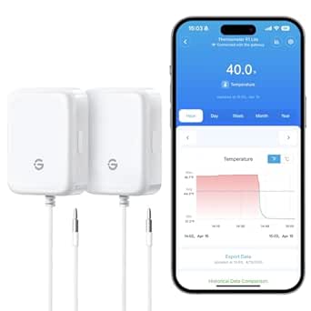 GoveeLife Refrigerator Freezer Thermometer 2 Pack, Bluetooth Temperature Sensor with Alarm, Smart APP Alerts for Fridge/Freezer/Tub(WiFi Gateway Not Included)