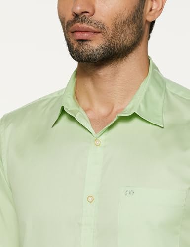 Image of Peter England Men's Slim Fit Full Sleeve Casual Shirt in Twill Weave Cotton