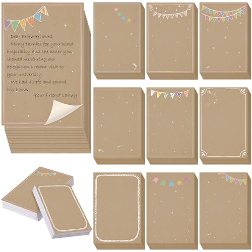 Image of Spiareal 100 Pcs Blank Note Cards Index Card, Kraft Paper, 4 x 6 in, Banner