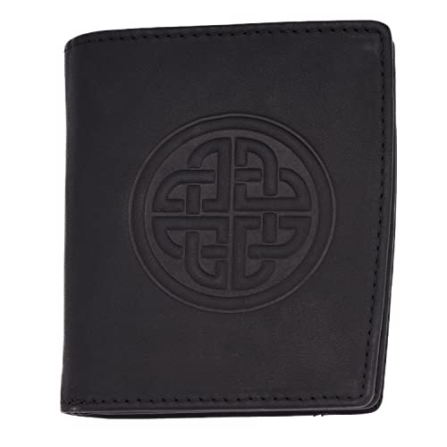 Biddy Murphy Irish Celtic Knot Embossed Ladies Premium Imported Leather Bifold Wallet, Black2