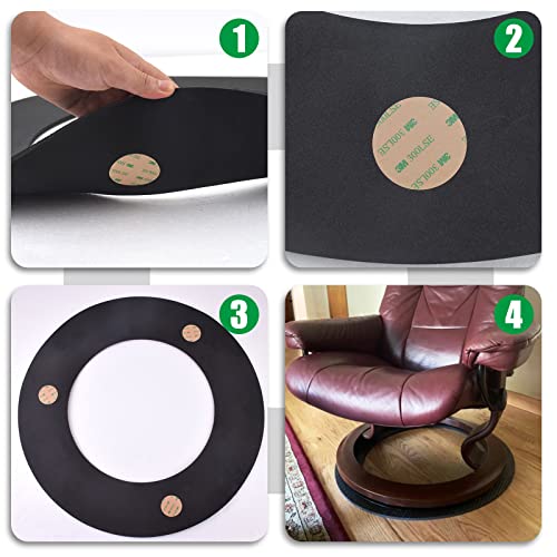 Non Skid Rubber Furniture Pads For Recliners, Furniture Grippers, Gripper Pads, Anti Slide Furniture Pads Hardwood Floor Protector, Fits Recliners, Swivel Chairs (25.2’’ Outside Diameter) #TOP6