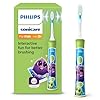Philips Sonicare For Kids, brosse à dents électrique sonique avec appli, pour enfants de 3 ans et plus, avec KidTimer et KidPacer pour un brossage minutieux, vert, modèle HX6352/11