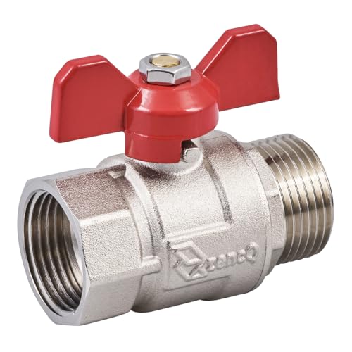 zencQ Butterfly Brass Ball Valve MF 1/2 3/4 1 zoll 40PN double outlets coverter for water tank for toilet cistern washers ball valve diaphragm washer repair kit bottom entry