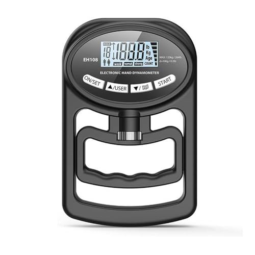 CUDTAPI Probador de Fuerza de Agarre, dinamómetro de Mano Digital de 265Lbs/120Kg, medidor de Fuerza de Agarre, Pantalla LCD USB, Agarre de Mano for Entrenamiento Deportivo de Potencia(Nero)