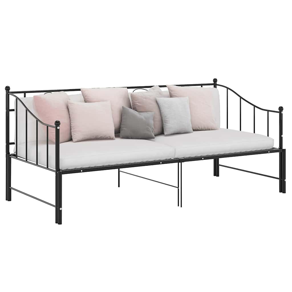 vidaXL Telaio Divano Letto Estraibile Nero in Metallo 90x200 cm