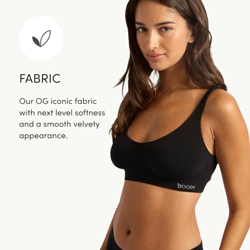 Image of Boody -Seamfree Crop Bra -Seamless Bralette -No Padding, Clips, Fastenings, Wires -Bamboo Viscose -Low-Medium Support Pull-On