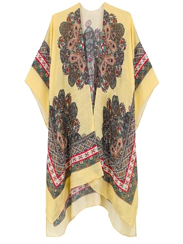 Image of Breezy Lane Women's Kimono Cardigan Summer Swimsuit Coverups Beach Cover Up with Floral Print for Vacation